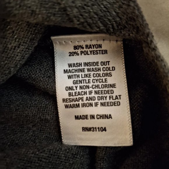 New Directions Women's Charcoal and Black Sweater Top - Picture 5 of 7